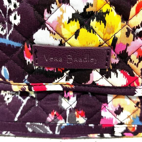 NEW Vera Bradley purse purple bag floral RFID protection Iconic Mini Hipster - Picture 2 of 7